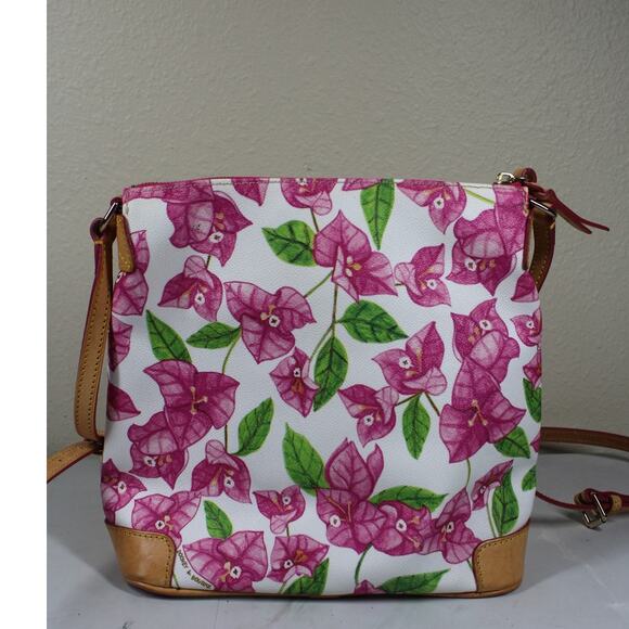 Dooney & Bourke Pink and White Floral Bougainvillea Crossbody Shoulder Bag - Picture 2 of 7